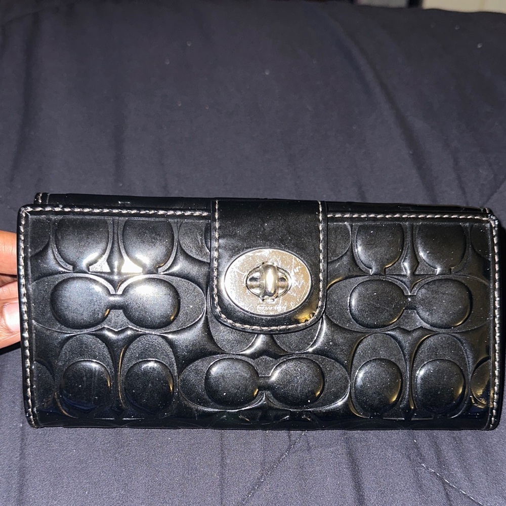 Coach Black Embossed Wallet